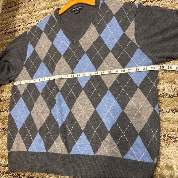 Daniel Cremieux Wool Argyle V Neck Sweater XL - Picture 7 of 8